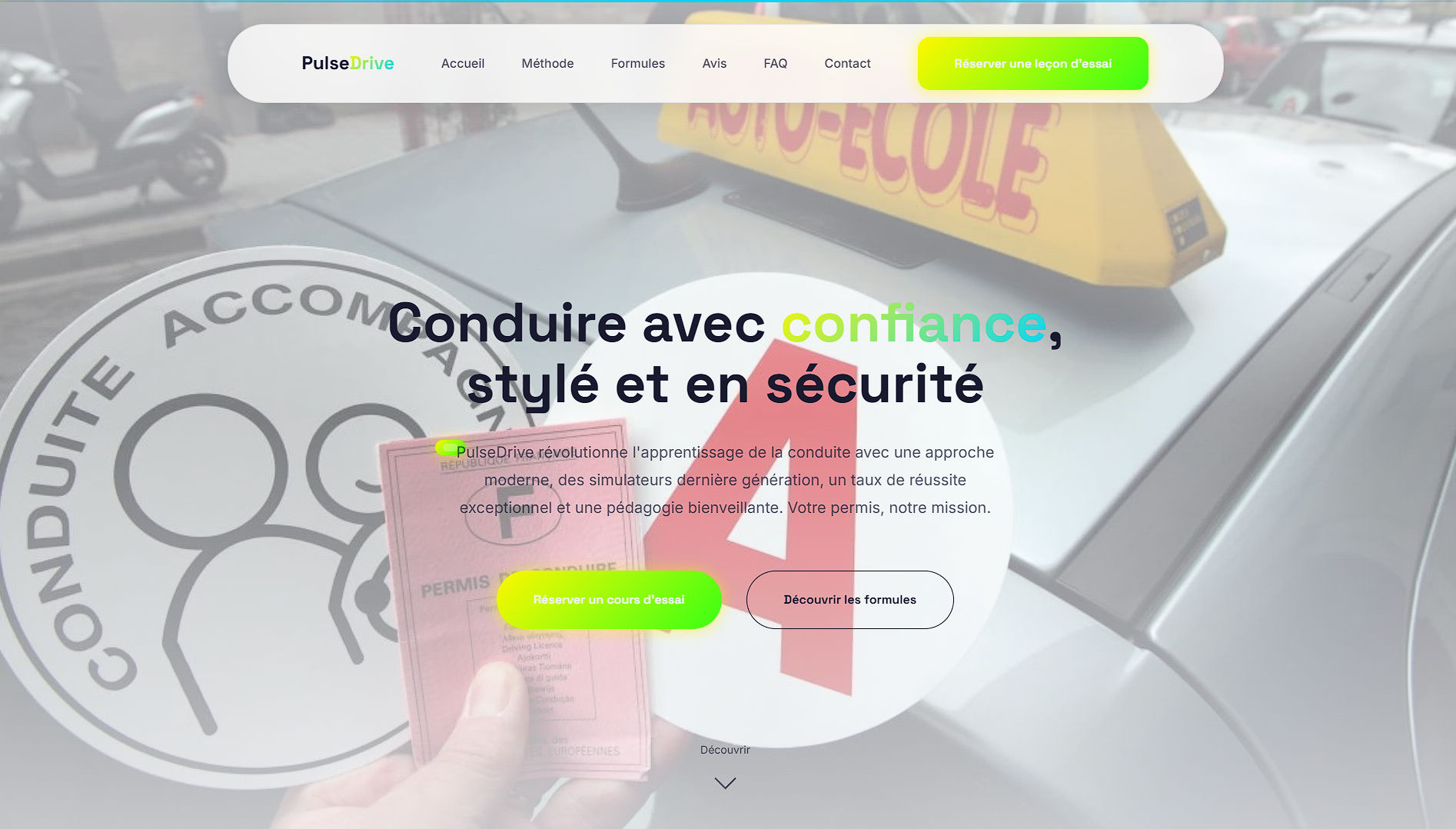 Site pour une auto-école, réalisé en deux jours – Projet 6